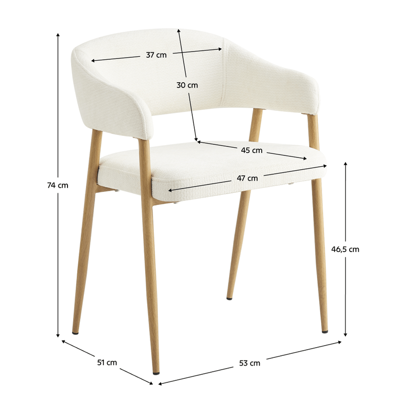 Casa si Gradina - Mobilier - Scaune si fotolii - Scaune - Fotoliu de sufragerie de design, crem/fag, NIZAR TYP 1 - Infinity.ro