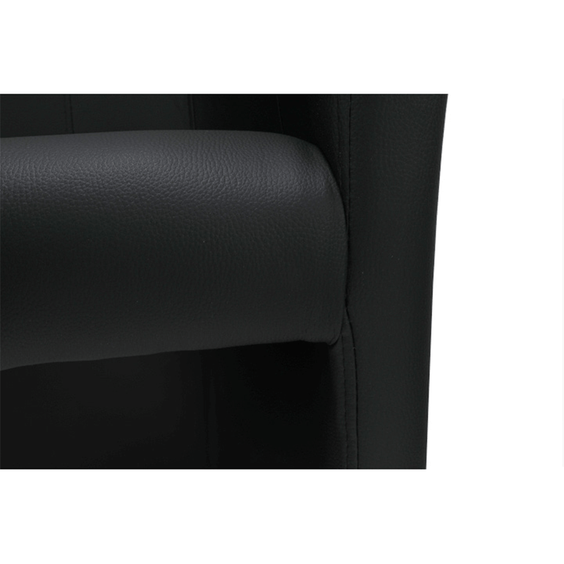 Casa si Gradina - Mobilier - Scaune si fotolii - Fotolii - Fotoliu de club dublu, piele ecologica Damasko neagra, CUBA - Infinity.ro