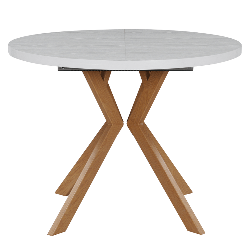 Casa si Gradina - Mobilier - Mese si birouri - Mese bucatarie si dining - Masa extensibila de sufragerie, alba/stejar, 100-250x75,5 cm, LUKOS - Infinity.ro
