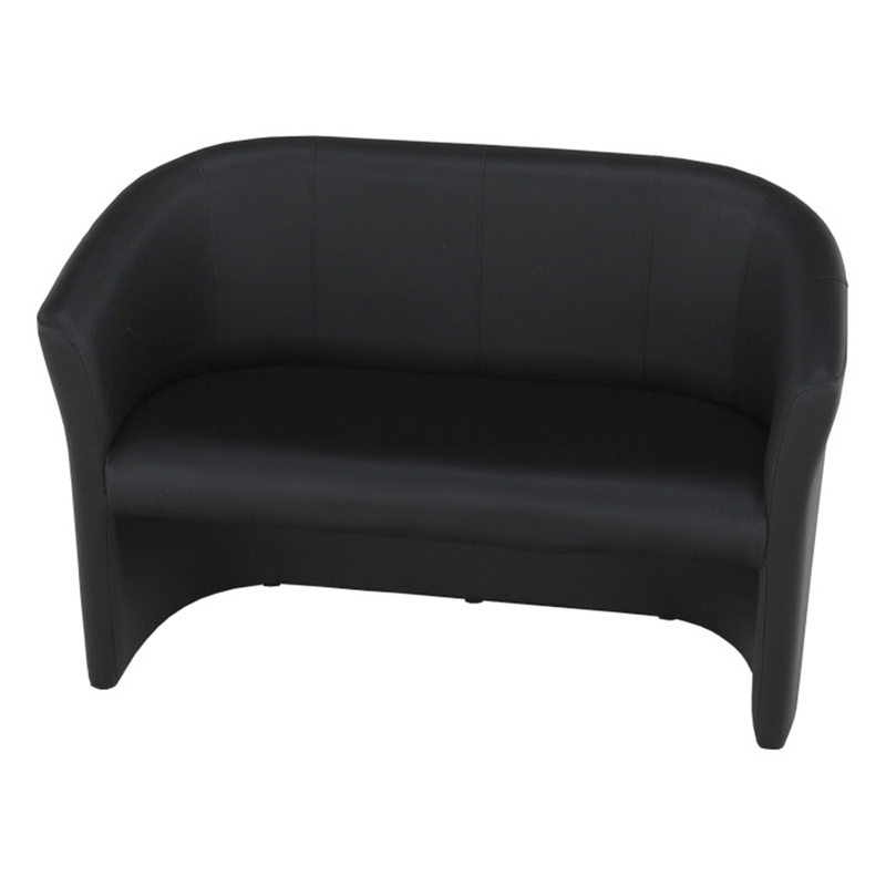 Casa si Gradina - Mobilier - Scaune si fotolii - Fotolii - Fotoliu de club dublu, piele ecologica Damasko neagra, CUBA - Infinity.ro