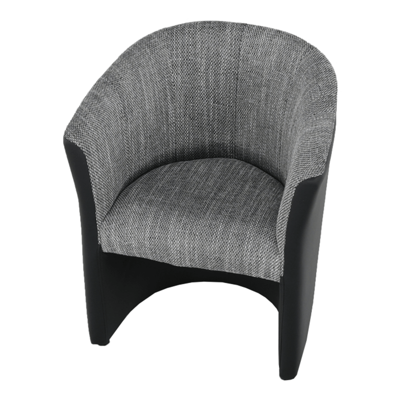 Casa si Gradina - Mobilier - Scaune si fotolii - Fotolii - Fotoliu de club, piele eco Damasko negru/material gri, CUBA - Infinity.ro
