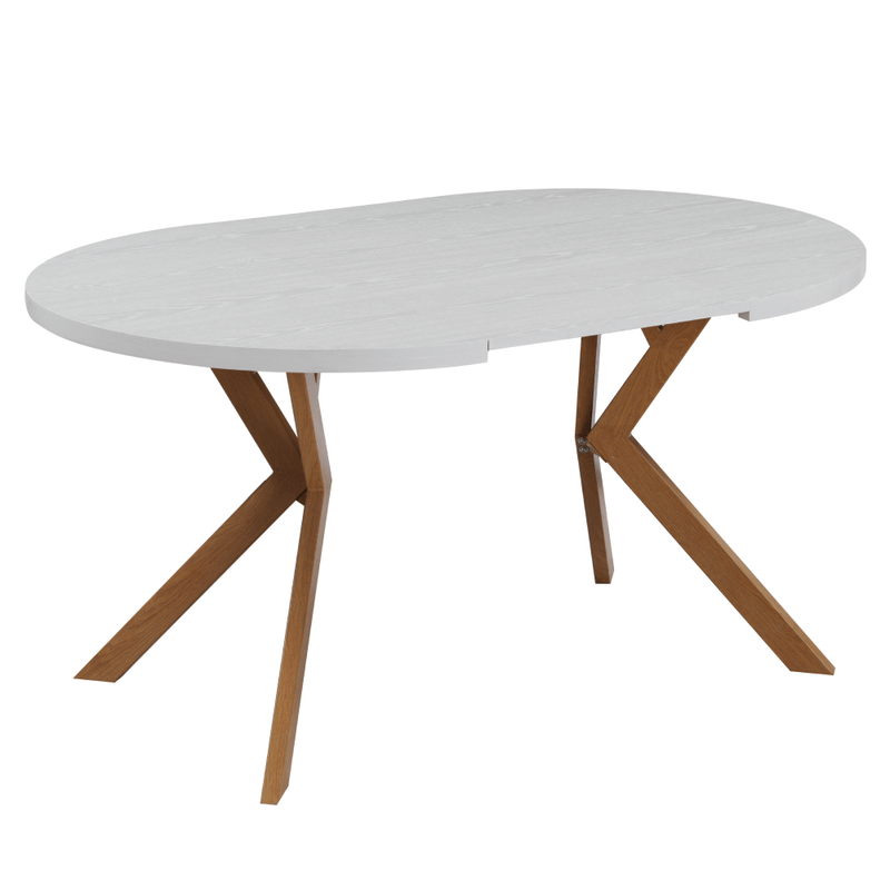 Casa si Gradina - Mobilier - Mese si birouri - Mese bucatarie si dining - Masa extensibila de sufragerie, alba/stejar, 100-250x75,5 cm, LUKOS - Infinity.ro