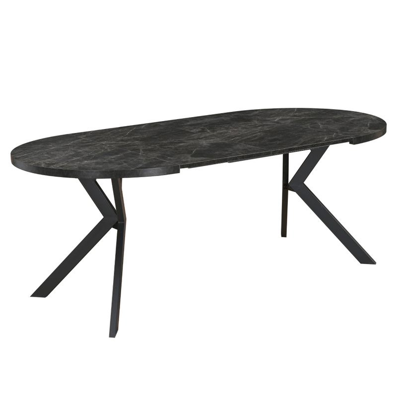 Casa si Gradina - Mobilier - Mese si birouri - Mese bucatarie si dining - Masa de sufragerie extensibila, beton inchis/negru, 100-250x75,5 cm, LUKOS - Infinity.ro