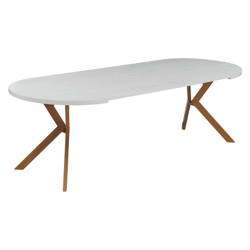 Casa si Gradina - Mobilier - Mese si birouri - Mese bucatarie si dining - Masa extensibila de sufragerie, alba/stejar, 100-250x75,5 cm, LUKOS - Infinity.ro