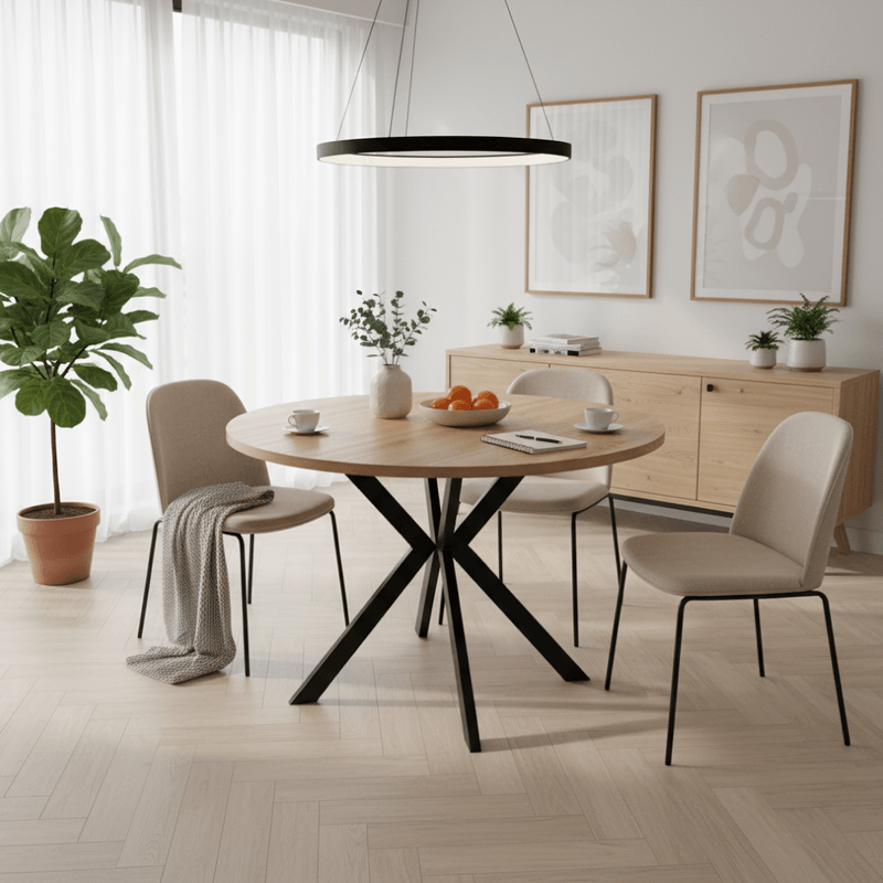 Casa si Gradina - Mobilier - Mese si birouri - Mese bucatarie si dining - Masa extensibila de sufragerie, stejar deschis/negru, 100-250x75,5 cm, LUKOS - Infinity.ro