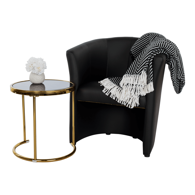 Casa si Gradina - Mobilier - Scaune si fotolii - Fotolii - Fotoliu de club, piele ecologica Damasko neagra, CUBA - Infinity.ro