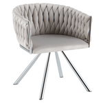 Casa si Gradina - Mobilier - Scaune si fotolii - Scaune - Fotoliu pivotant de sufragerie, tesatura Velvet gri deschis/crom, HELIN - Infinity.ro