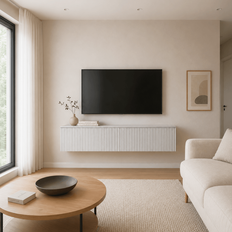 Casa si Gradina - Mobilier - Comode si corpuri - Comode - Masuta TV, alb, FABIEN - Infinity.ro