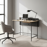 Casa si Gradina - Mobilier - Mese si birouri - Birouri - Masa PC, stejar/negru, KOMPUS - Infinity.ro