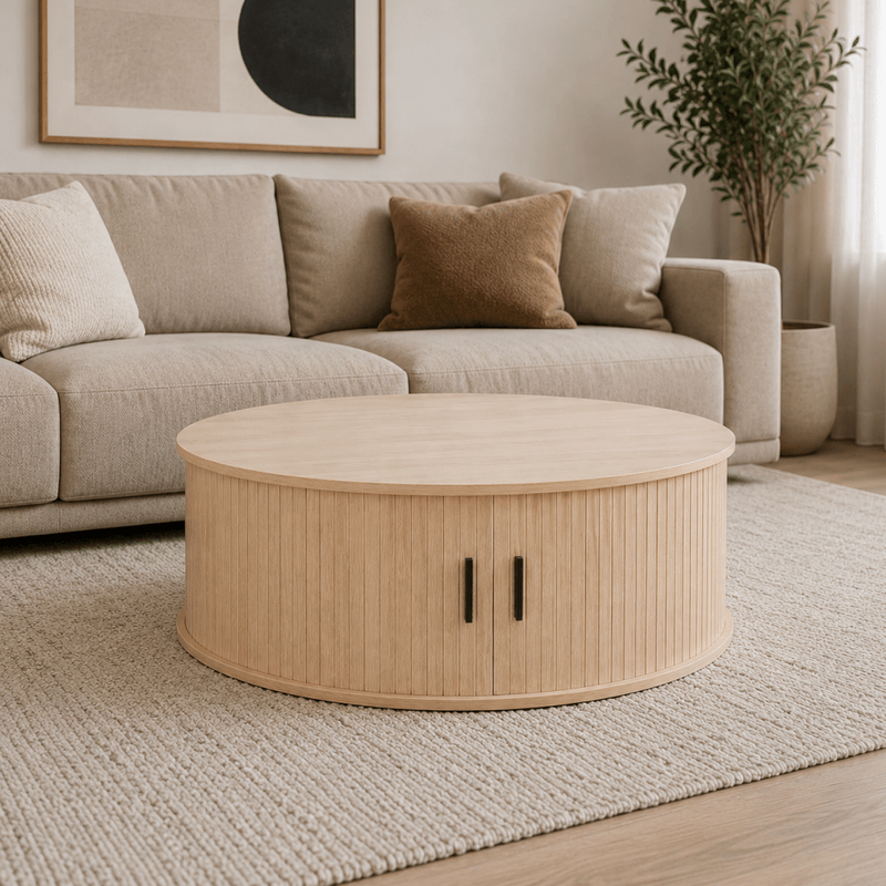 Casa si Gradina - Mobilier - Mese si birouri - Masute de cafea - Masuta de cafea, rotunda, stejar, ARIANE - Infinity.ro