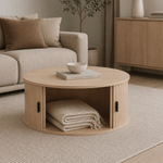 Casa si Gradina - Mobilier - Mese si birouri - Masute de cafea - Masuta de cafea, rotunda, stejar, ARIANE - Infinity.ro
