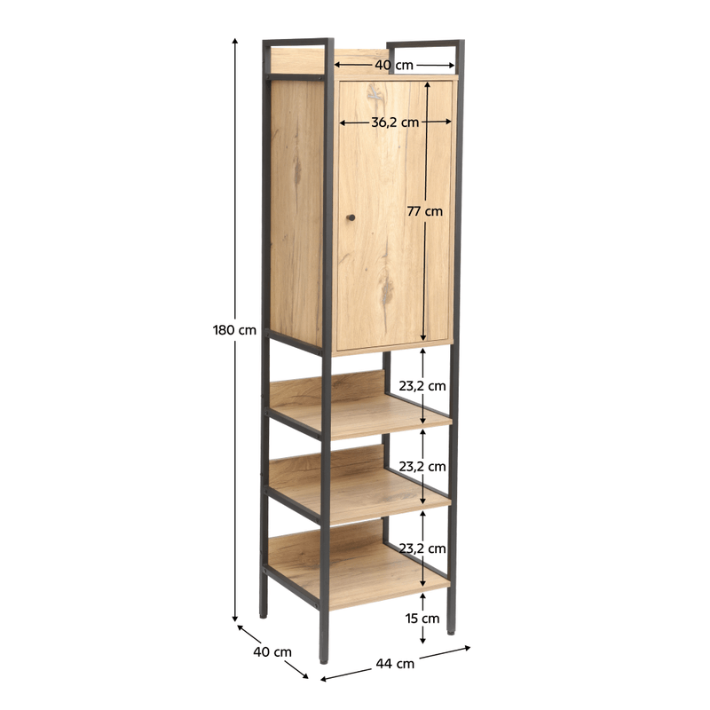 Casa si Gradina - Mobilier - Biblioteci si rafturi - Etajere - Etajera cu dulap, stejar/negru, LORVA - Infinity.ro