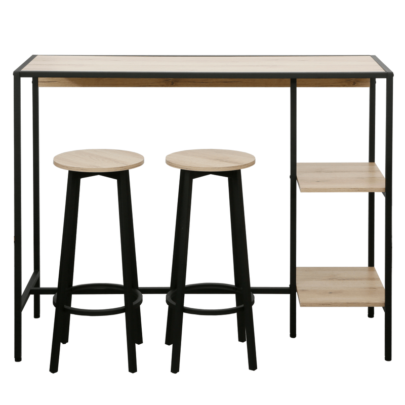 Casa si Gradina - Mobilier - Seturi de mobilier - Seturi mese si scaune - Set bar 1+2, stejar/negru, POHOS - Infinity.ro