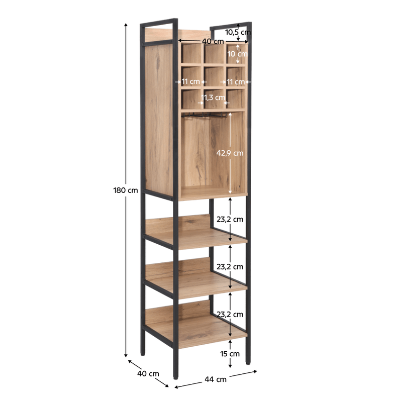 Casa si Gradina - Mobilier - Biblioteci si rafturi - Etajere - Raft pentru vin, stejar/negru, VINPO - Infinity.ro