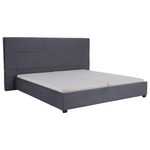 Casa si Gradina - Mobilier - Paturi si accesorii - Paturi - Pat cu gratar, 180x200, tesatura gri inchis Velvet, BRIANA - Infinity.ro