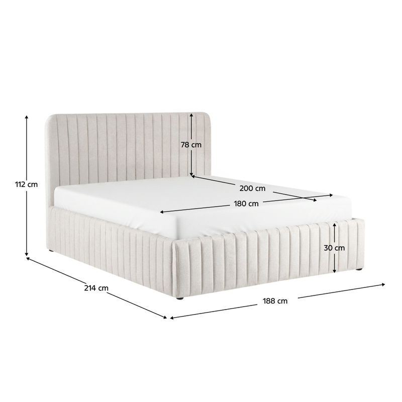 Casa si Gradina - Mobilier - Paturi si accesorii - Paturi - Pat cu somiera, 180x200, bej, SANSA - Infinity.ro