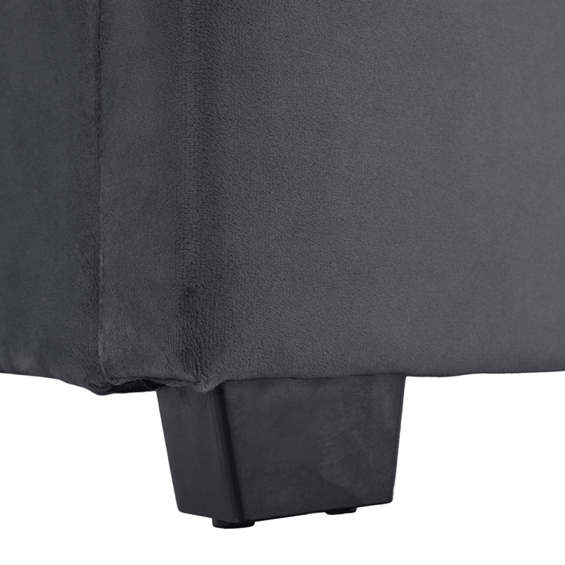 Casa si Gradina - Mobilier - Paturi si accesorii - Paturi - Pat cu gratar, 180x200, tesatura gri inchis Velvet, BRIANA - Infinity.ro