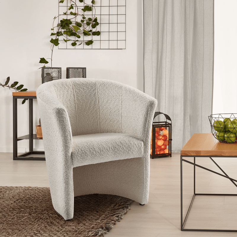 Casa si Gradina - Mobilier - Scaune si fotolii - Fotolii - Fotoliu de club, material textil crem Coral, CUBA - Infinity.ro