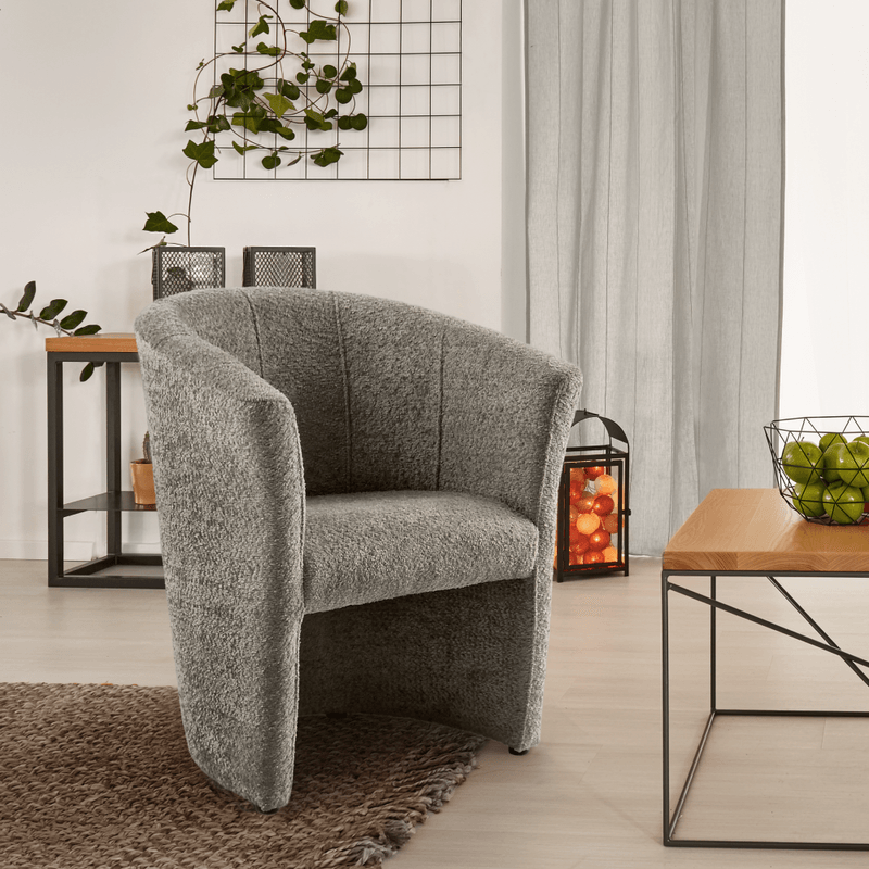 Casa si Gradina - Mobilier - Scaune si fotolii - Fotolii - Fotoliu de club, material textil gri-bej Taupe Coral, CUBA - Infinity.ro