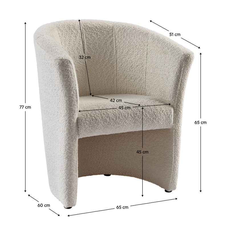 Casa si Gradina - Mobilier - Scaune si fotolii - Fotolii - Fotoliu de club, material textil crem Coral, CUBA - Infinity.ro