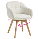 Casa si Gradina - Mobilier - Scaune si fotolii - Scaune - Scaun rotativ pentru sufragerie, crem/fag, DIMER - Infinity.ro