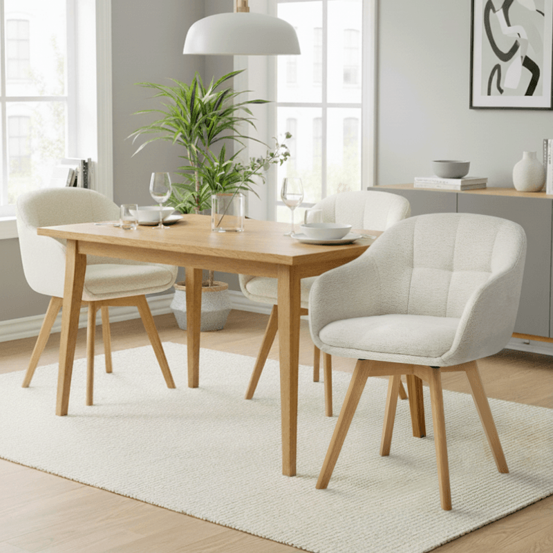 Casa si Gradina - Mobilier - Scaune si fotolii - Scaune - Scaun rotativ pentru sufragerie, crem/fag, DIMER - Infinity.ro