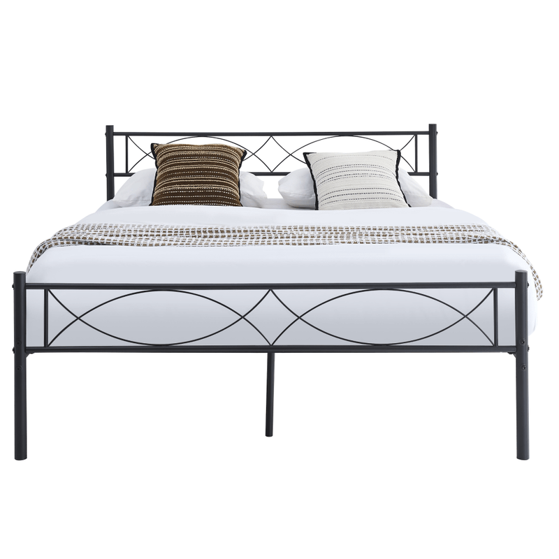 Casa si Gradina - Mobilier - Paturi si accesorii - Paturi - Pat metalic cu somiera, 180x200, negru, STELVIA NEW - Infinity.ro