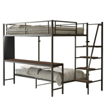 Casa si Gradina - Mobilier - Mobilier copii - Patuturi copii - Pat supraetajat, negru, metal, 90x200, NIVARA - Infinity.ro