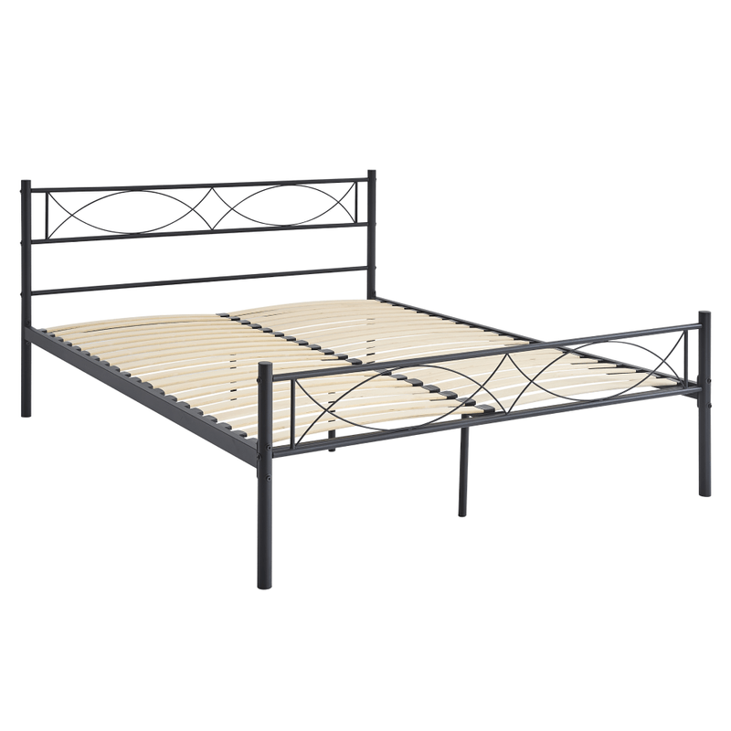 Casa si Gradina - Mobilier - Paturi si accesorii - Paturi - Pat metalic cu somiera, 180x200, negru, STELVIA NEW - Infinity.ro