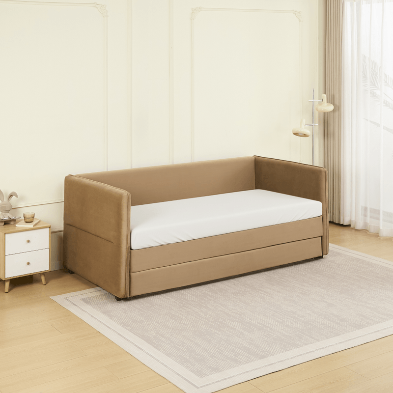 Casa si Gradina - Mobilier - Mobilier copii - Patuturi copii - Pat cu pat suplimentar extensibil, maro, 90x200, TALNIA - Infinity.ro
