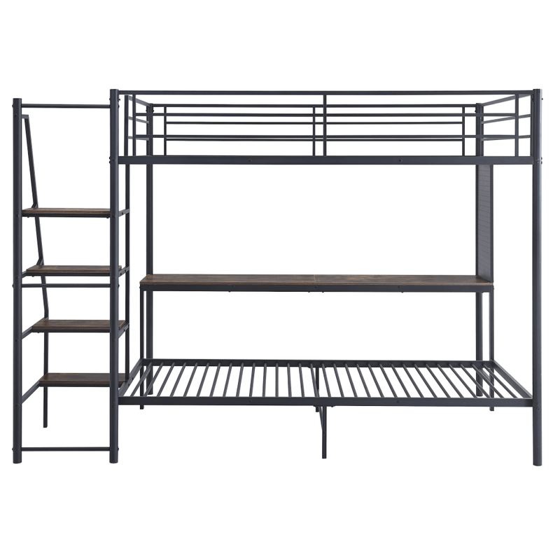 Casa si Gradina - Mobilier - Mobilier copii - Patuturi copii - Pat supraetajat, negru, metal, 90x200, NIVARA - Infinity.ro
