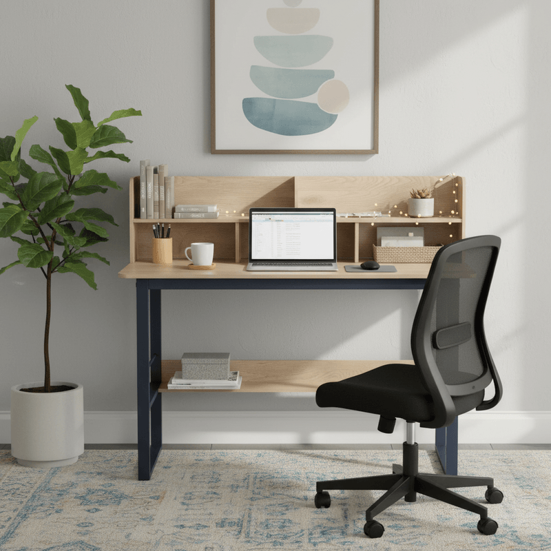 Casa si Gradina - Mobilier - Mese si birouri - Birouri - Birou cu polita, stejar/negru, TAMIS - Infinity.ro