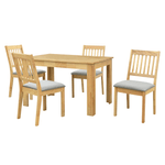 Casa si Gradina - Mobilier - Seturi de mobilier - Seturi mese si scaune - Set de sufragerie 1+4, lemn masiv, natural, TEDRO - Infinity.ro