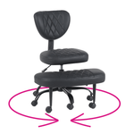 Casa si Gradina - Mobilier - Scaune si fotolii - Scaune - Scaun de ingenuncheat ergonomic, piele ecologica negru/negru, SAMER - Infinity.ro