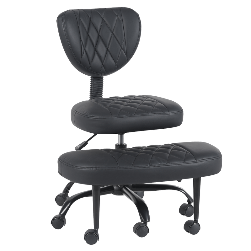 Casa si Gradina - Mobilier - Scaune si fotolii - Scaune - Scaun de ingenuncheat ergonomic, piele ecologica negru/negru, SAMER - Infinity.ro