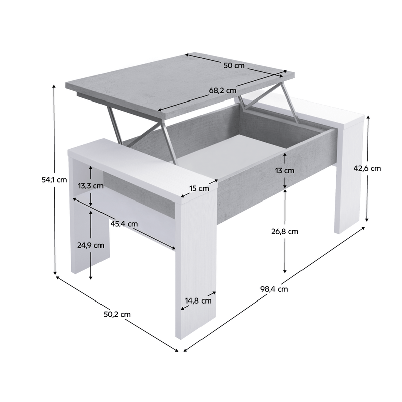 Casa si Gradina - Mobilier - Mese si birouri - Masute de cafea - Masuta de cafea, alb/beton, PULA - Infinity.ro