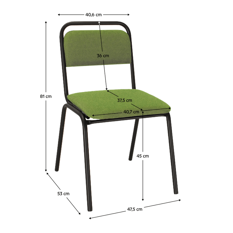 Casa si Gradina - Mobilier - Scaune si fotolii - Scaune - Scaun de sedinta, stivuibil, verde, VISITOR - Infinity.ro
