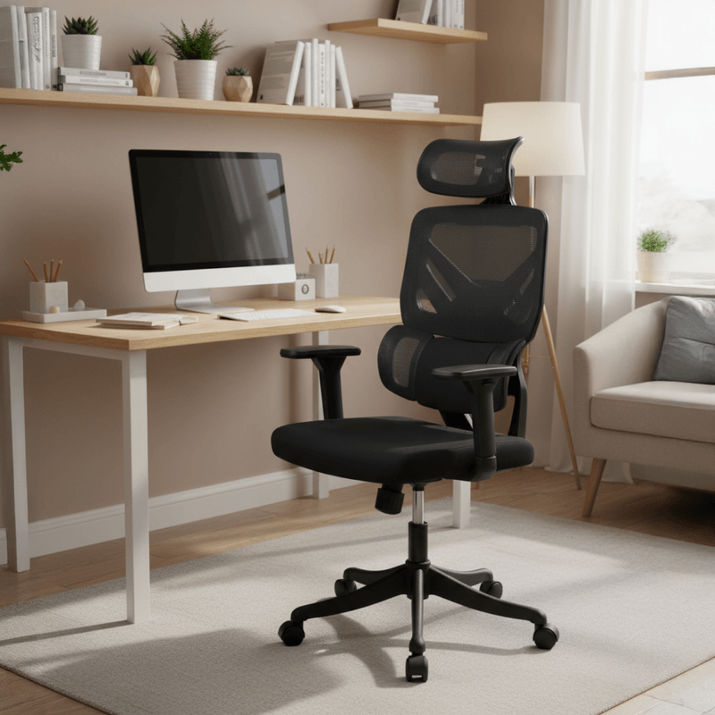 Casa si Gradina - Mobilier - Scaune si fotolii - Scaune - Scaun de birou, negru/rosu, portanta 150 kg, JANIK - Infinity.ro