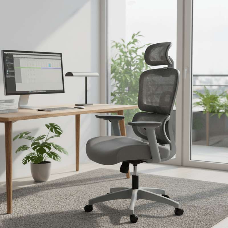Casa si Gradina - Mobilier - Scaune si fotolii - Scaune - Scaun de birou, gri deschis/gri, Portanta 150 kg, ERMEN NEW - Infinity.ro