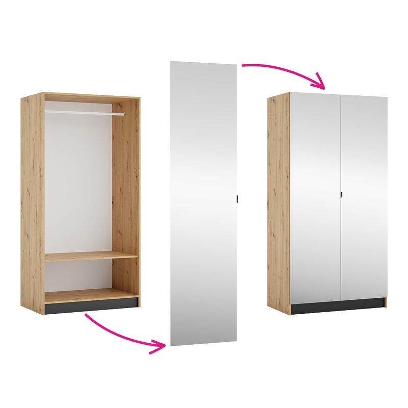 Casa si Gradina - Mobilier - Dulapuri si sifoniere - Dulapuri - Corp dulap 100, cu umerase, stejar artisan, KREO - Infinity.ro