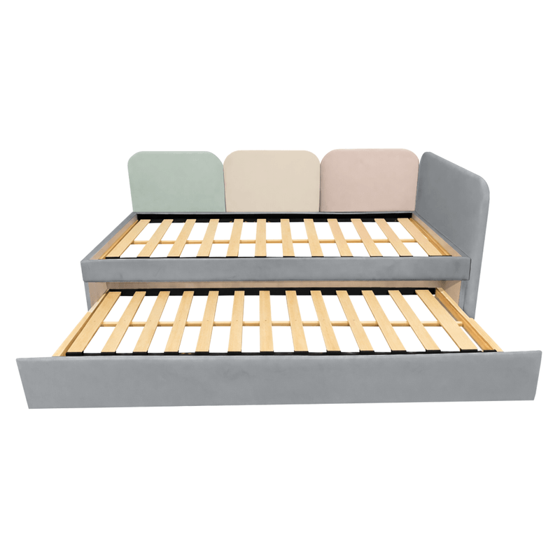 Casa si Gradina - Mobilier - Mobilier copii - Patuturi copii - Pat cu pat suplimentar, gri/amestec de culori, 90x200, DUHA - Infinity.ro