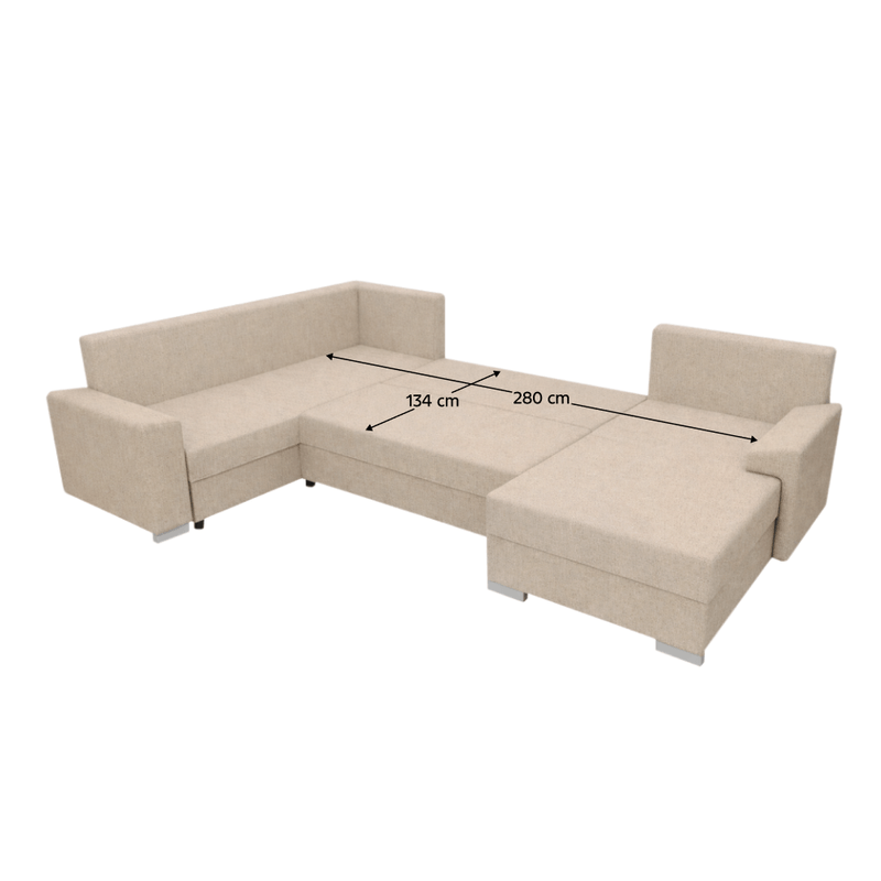 Casa si Gradina - Mobilier - Canapele si coltare - Coltare - Set de canapea universala, bej, ANDRESO U UNI - Infinity.ro