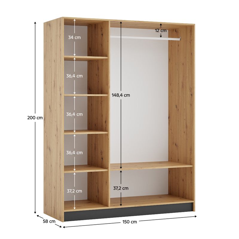 Casa si Gradina - Mobilier - Dulapuri si sifoniere - Dulapuri - Corp dulap 150, stejar artisan, KREO - Infinity.ro