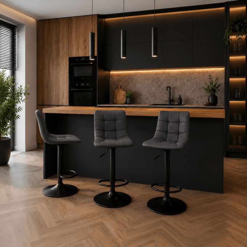 Casa si Gradina - Mobilier - Scaune si fotolii - Scaune - Scaun de bar, gri/negru, LAHELA NEW - Infinity.ro
