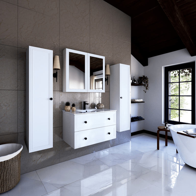 Casa si Gradina - Mobilier - Mobilier baie - Comode baie - Dulapior suspendat cu oglinda, alb, JUMP 60 - Infinity.ro