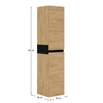 Casa si Gradina - Mobilier - Mobilier baie - Comode baie - Dulapior inalt, stejar auriu/negru, MOURO - Infinity.ro