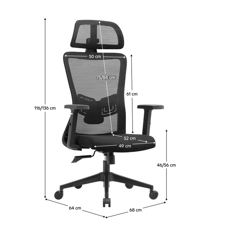 Casa si Gradina - Mobilier - Scaune si fotolii - Scaune - Fotoliu de birou, negru, portanta 150 kg, ALONZO - Infinity.ro