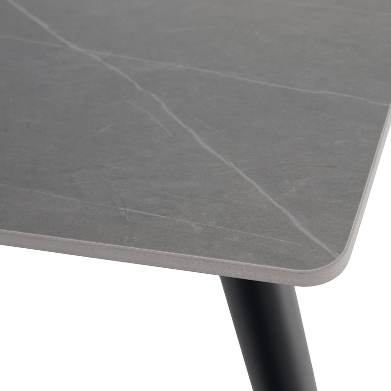 Casa si Gradina - Mobilier - Mese si birouri - Mese bucatarie si dining - Masa de sufragerie, gri marmura/neagra/aur, 121x71 cm, FLORENC TIP 1 - Infinity.ro