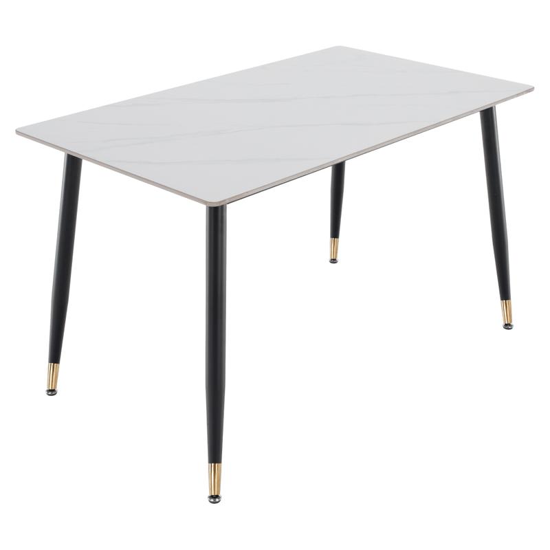 Casa si Gradina - Mobilier - Mese si birouri - Mese bucatarie si dining - Masa de sufragerie, marmura alba/neagra/aur, 121x71 cm, FLORENC TIP 1 - Infinity.ro