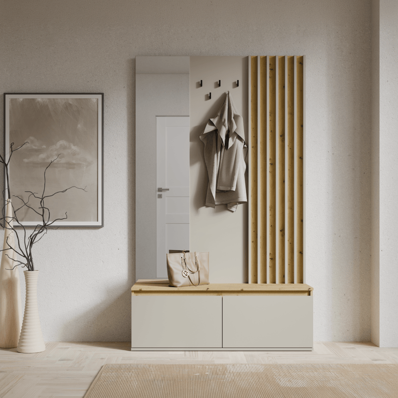 Casa si Gradina - Mobilier - Dulapuri si sifoniere - Dulapuri - Set pentru hol, casmir/stejar artisan, DERIS - Infinity.ro